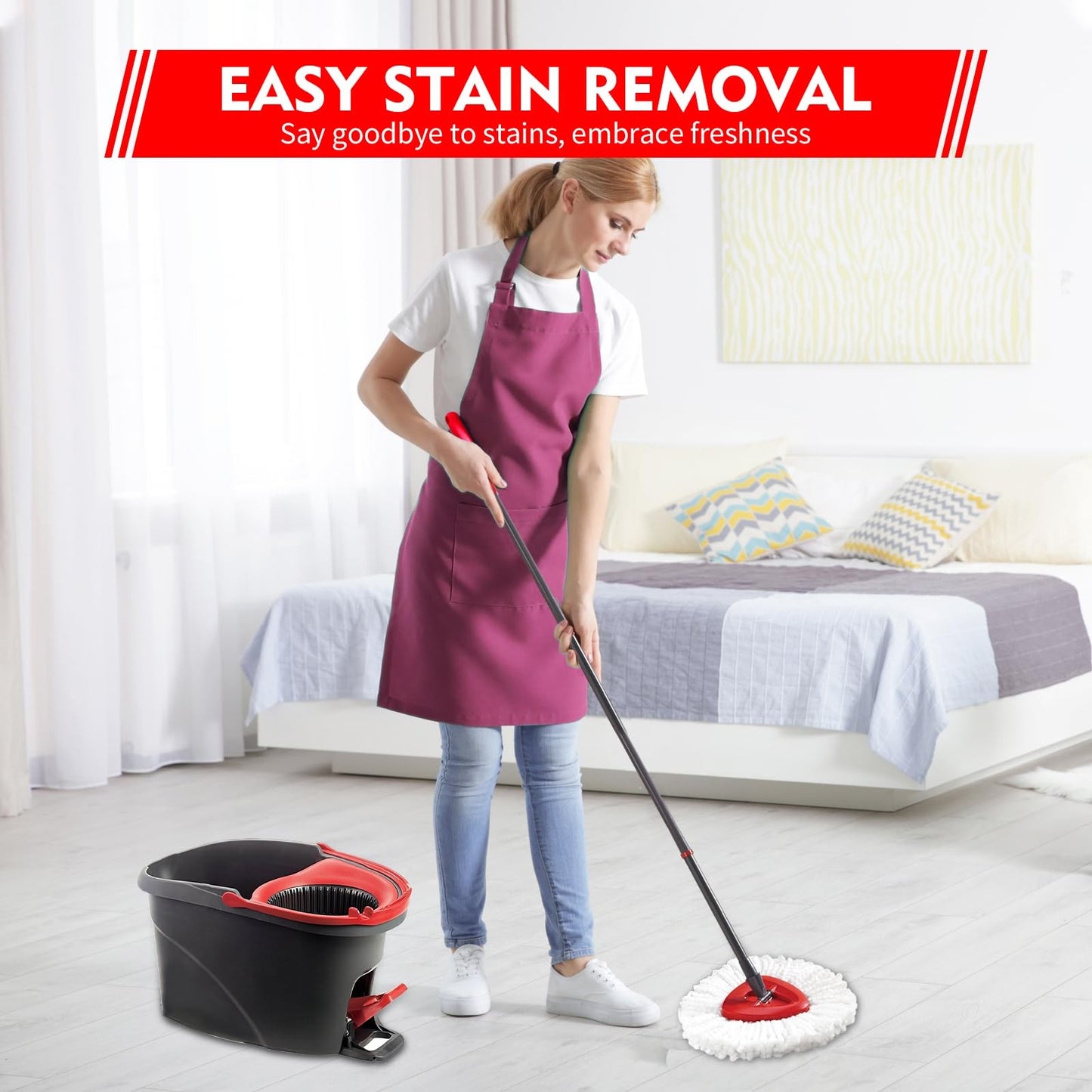3 Pack Spin Mop Replacement Heads Compatible with O-Ceda Easywring Replacements