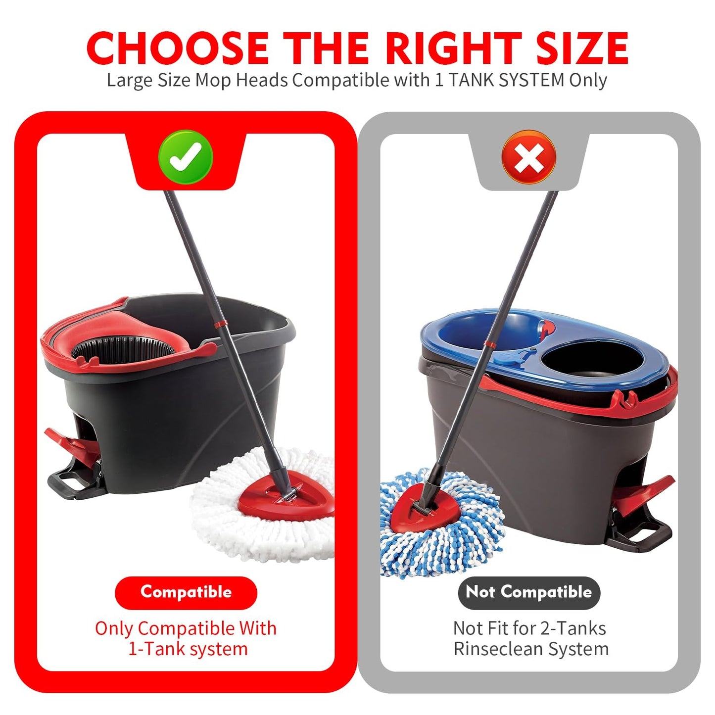 3 Pack Spin Mop Replacement Heads Compatible with O-Ceda Easywring Replacements