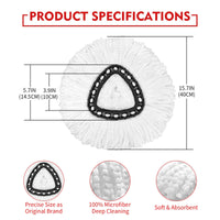 3 Pack Spin Mop Replacement Heads Compatible with O-Ceda Easywring Replacements