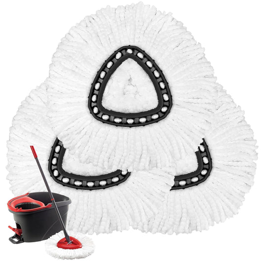 3 Pack Spin Mop Replacement Heads Compatible with O-Ceda Easywring Replacements